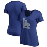 Los Angeles Dodgers Women's Static Logo V-Neck T-Shirt - Royal T-shirts