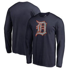Detroit Tigers Static Logo Long Sleeve T-Shirt - Navy T-shirts