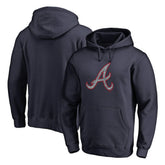 Atlanta Braves Static Logo Pullover Hoodie - Navy Hoodies