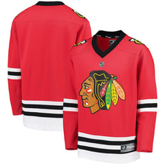 NHL Chicago Blackhawks Fanatics Youth Home Replica Blank Jersey - Red