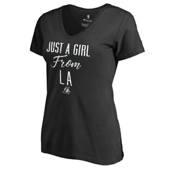 Los Angeles Lakers Women's Just a Girl V-Neck T-Shirt Black