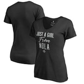 New Orleans Pelicans Women's Just a Girl V-Neck T-Shirt Black