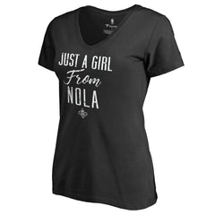 New Orleans Pelicans Women's Just a Girl V-Neck T-Shirt Black