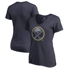 NHL Buffalo Sabres Women's Static Logo V-Neck T-Shirt - Navy