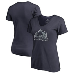 NHL Colorado Avalanche Women's Static Logo V-Neck T-Shirt - Navy