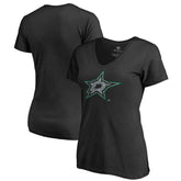 NHL Dallas Stars Women's Static Logo V-Neck T-Shirt - Black