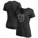 NHL Los Angeles Kings Women's Static Logo V-Neck T-Shirt - Black