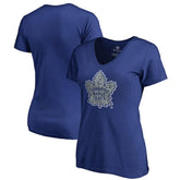 NHL Toronto Maple Leafs Women's Static Logo V-Neck T-Shirt - Royal