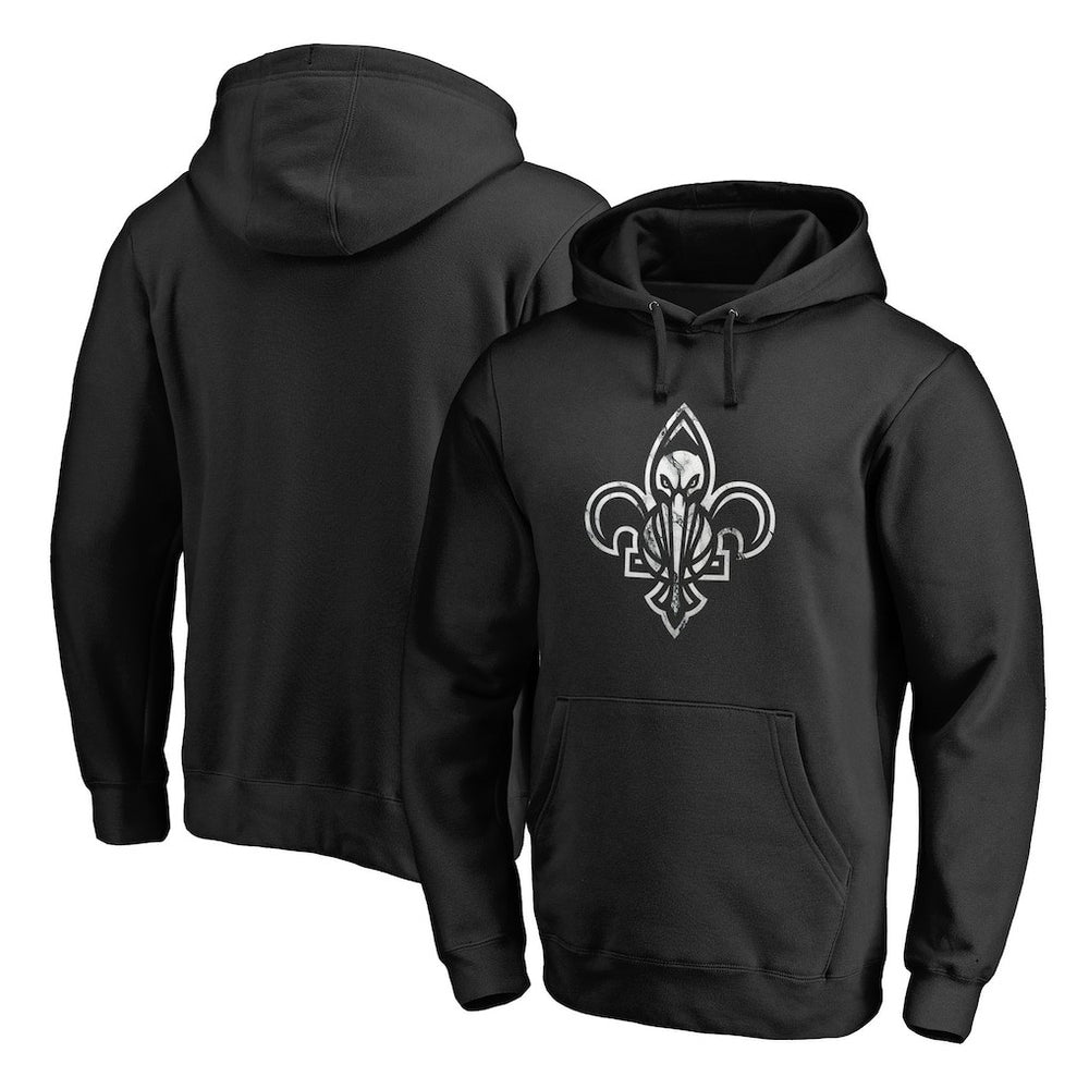New Orleans Pelicans Marble Logo Pullover Hoodie Black