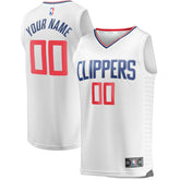 LA Clippers Youth Fast Break Custom Replica Jersey White Association Edition