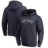 New York Yankees Official Wordmark Fitted Pullover Hoodie - Navy Hoodies