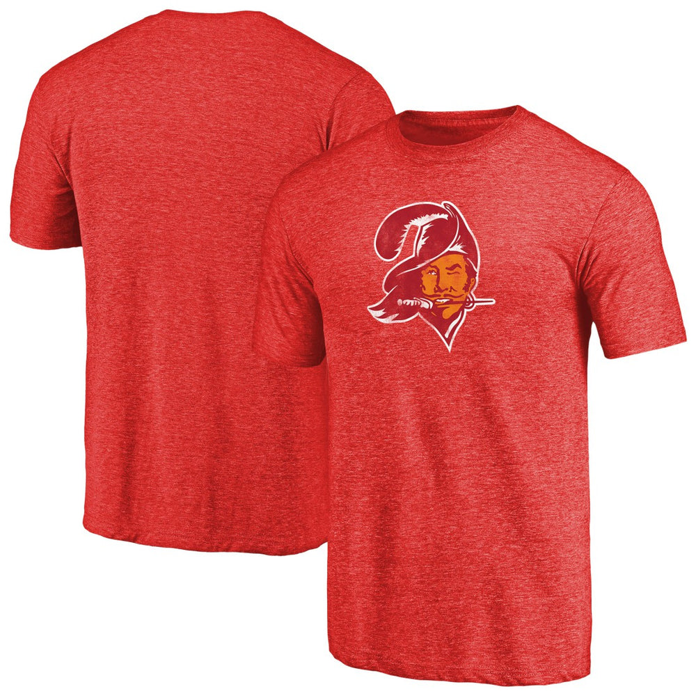 Tampa Bay Buccaneers Throwback Logo Tri-Blend T-Shirt Red