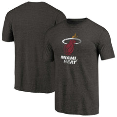 Miami Heat Distressed Logo Tri-Blend T-Shirt Black