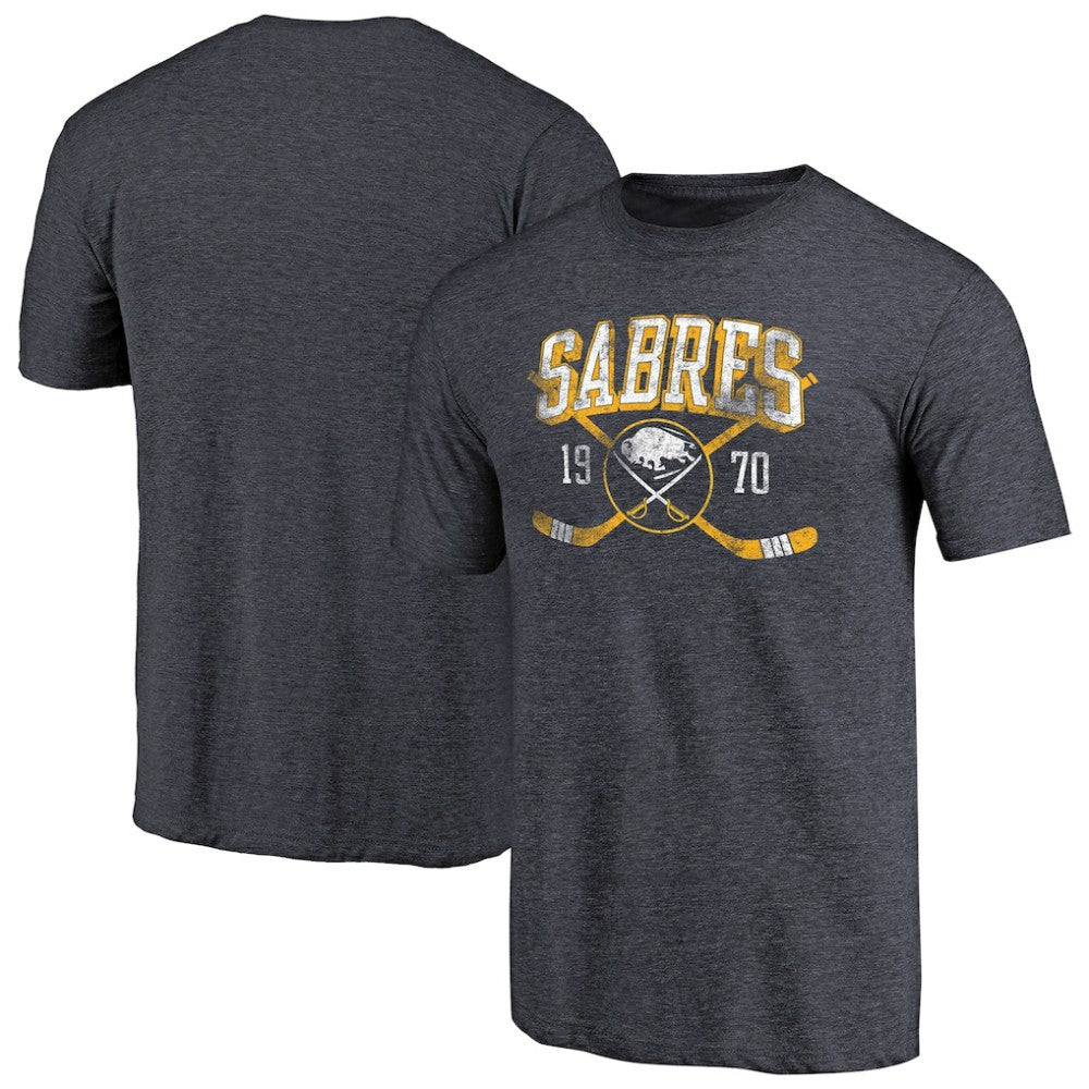 NHL Buffalo Sabres Vintage Collection Line Shift Tri-Blend T-Shirt - Navy