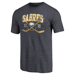 NHL Buffalo Sabres Vintage Collection Line Shift Tri-Blend T-Shirt - Navy