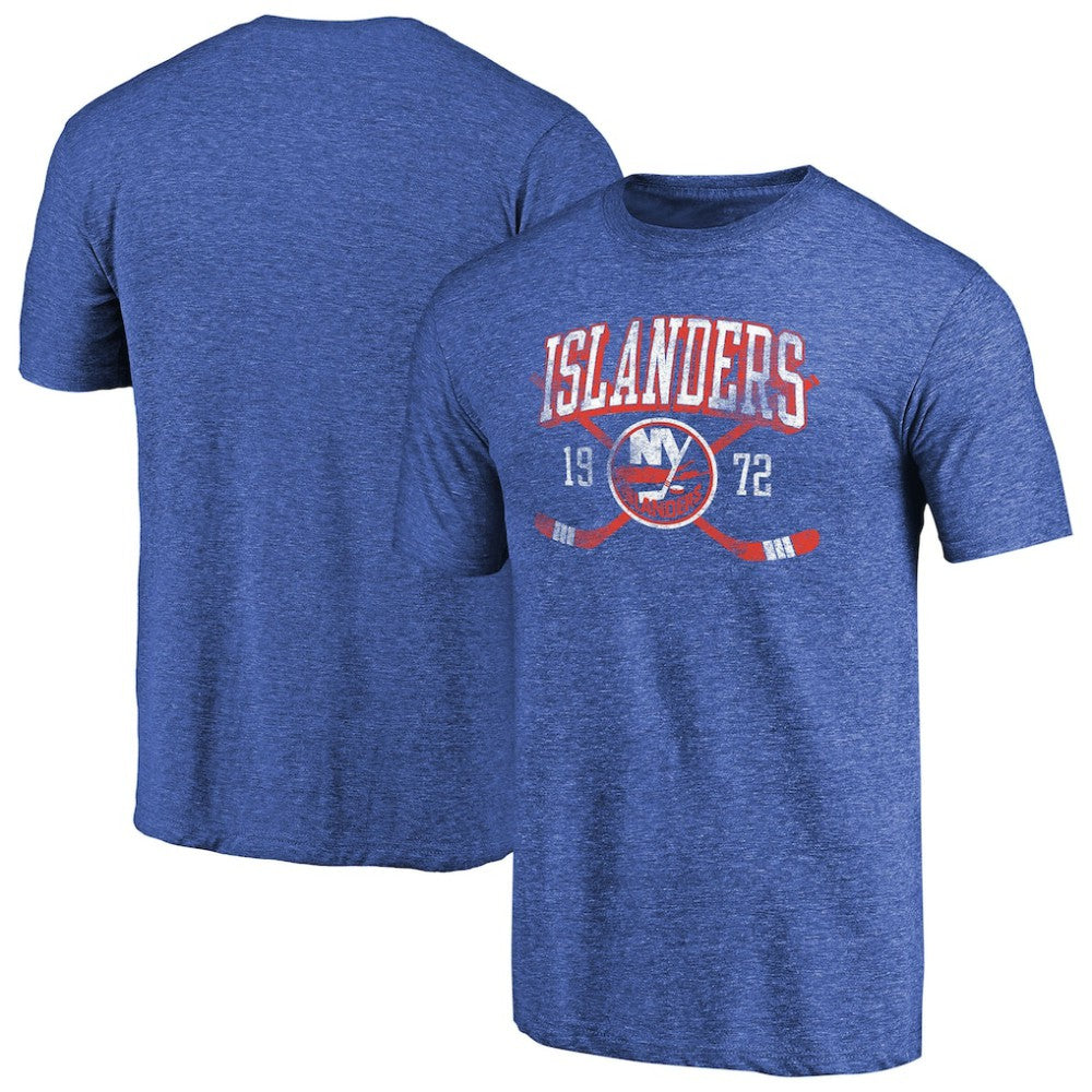 NHL New York Islanders Vintage Collection Line Shift Tri-Blend T-Shirt - Royal