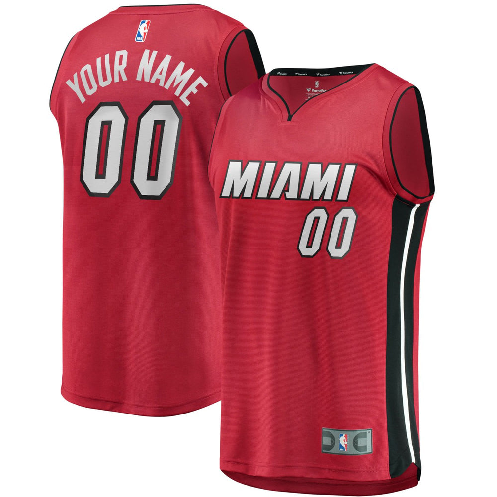Miami Heat Youth Fast Break Replica Custom Jersey Red Statement Edition