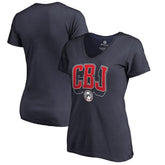 NHL Columbus Blue Jackets Women's Fan Favorite Team Slogan V-Neck T-Shirt - Navy