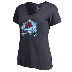 NHL Colorado Avalanche Women's Fan Favorite Team Slogan V-Neck T-Shirt - Navy