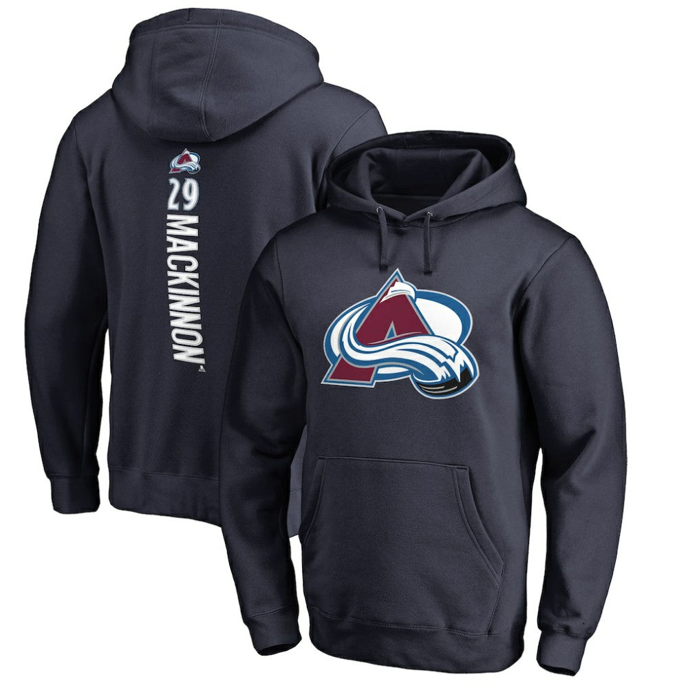 NHL Nathan MacKinnon Colorado Avalanche Backer Name & Number Pullover Hoodie - Navy