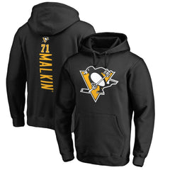 NHL Evgeni Malkin Pittsburgh Penguins Backer Name & Number Pullover Hoodie - Black