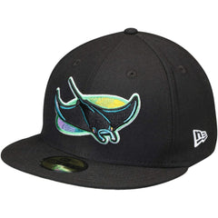 Tampa Bay Rays New Era Cooperstown Collection Wool 59FIFTY Fitted Hat - Black Hats
