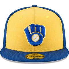 Milwaukee Brewers New Era Cooperstown Collection Wool 59FIFTY Fitted Hat - Yellow Hats