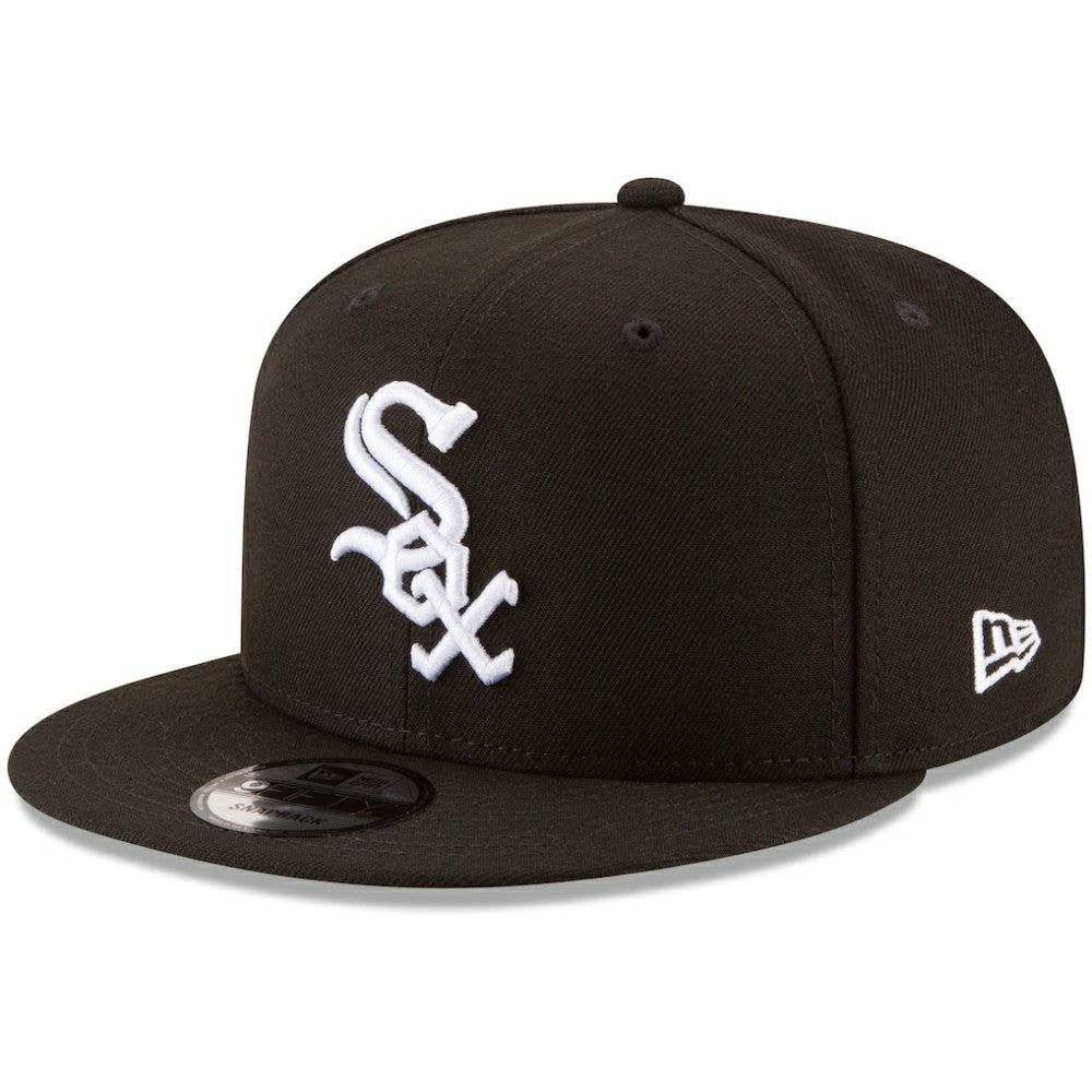 Chicago White Sox New Era Team Color 9FIFTY Snapback Hat - Black Hats