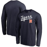 Detroit Tigers Cooperstown Collection Wahconah Long Sleeve T-Shirt - Navy T-shirts