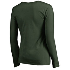 Athletics Women's Team Lockup Slim Fit Long Sleeve V-Neck T-Shirt - Green T-shirts