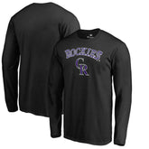 Colorado Rockies Team Lockup Long Sleeve T-Shirt - Black T-shirts