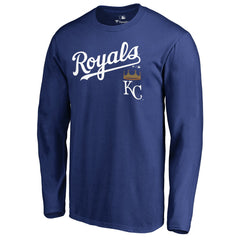 Kansas City Royals Team Lockup Long Sleeve T-Shirt - Royal T-shirts