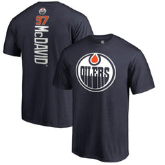 NHL Connor McDavid Edmonton Oilers Backer Name & Number T-Shirt - Navy