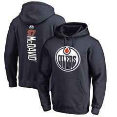 NHL Connor McDavid Edmonton Oilers Backer Name & Number Pullover Hoodie - Navy