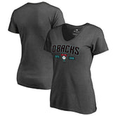 Arizona Diamondbacks Women's Hometown Collection Snakeskin V-Neck T-Shirt - Heathered Gray T-shirts
