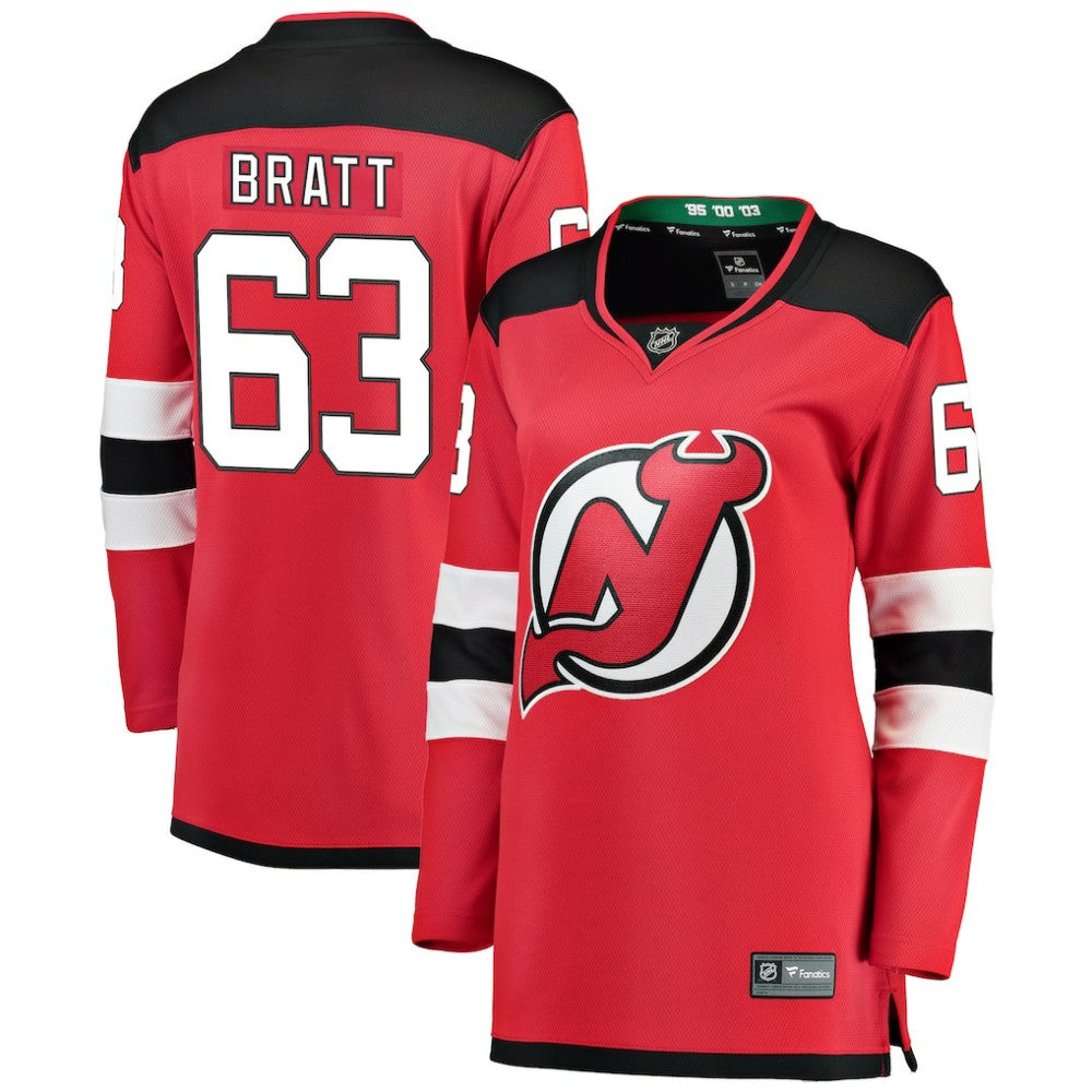 NHL Jesper Bratt New Jersey Devils Fanatics Women's Home Breakaway Player Jersey - Red