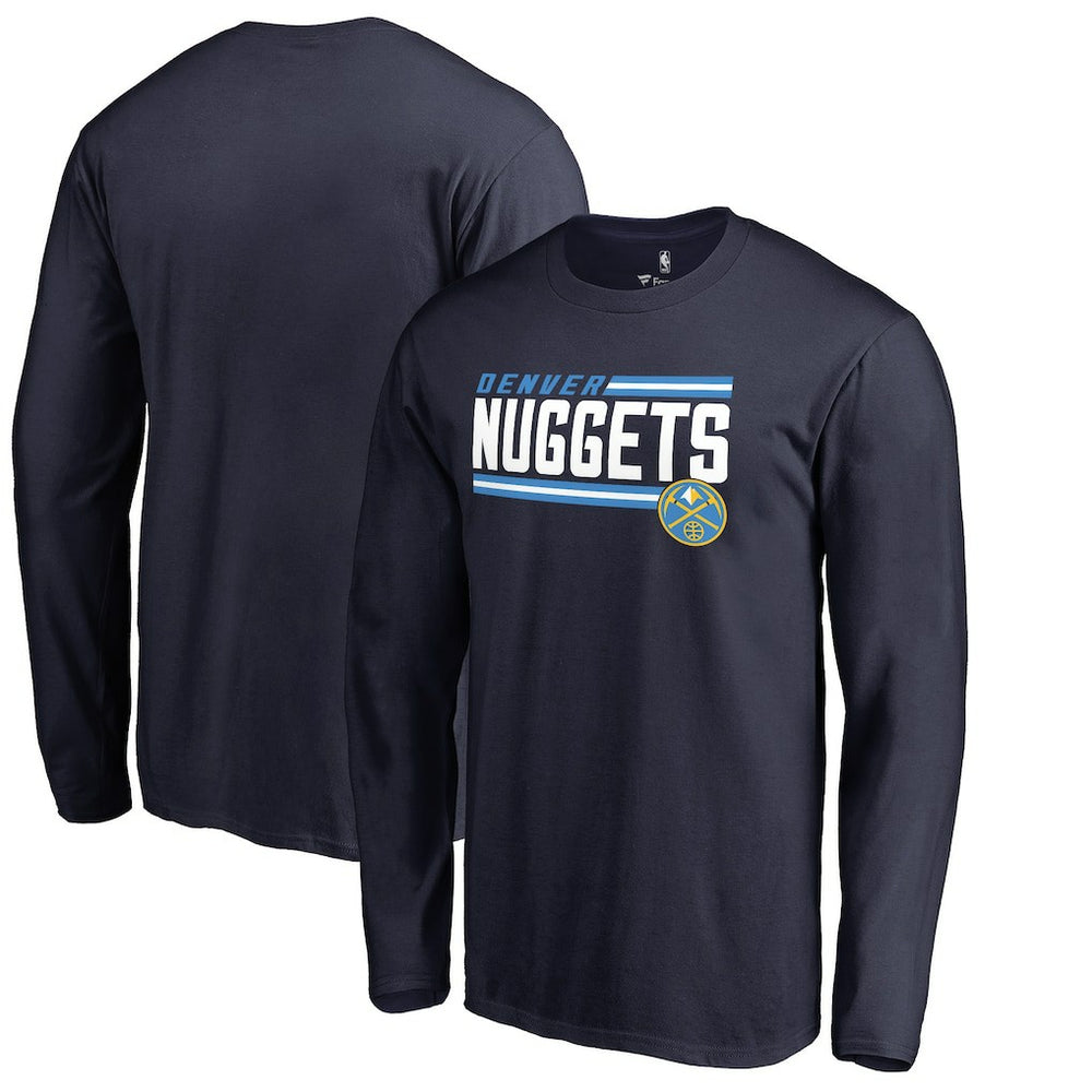 Denver Nuggets Onside Stripe Long Sleeve T-Shirt Navy
