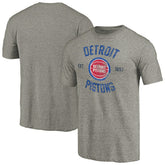 Detroit Pistons Team Heritage Tri-Blend T-Shirt Gray