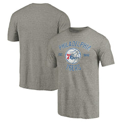 Philadelphia 76ers Team Heritage Tri-Blend T-Shirt Gray