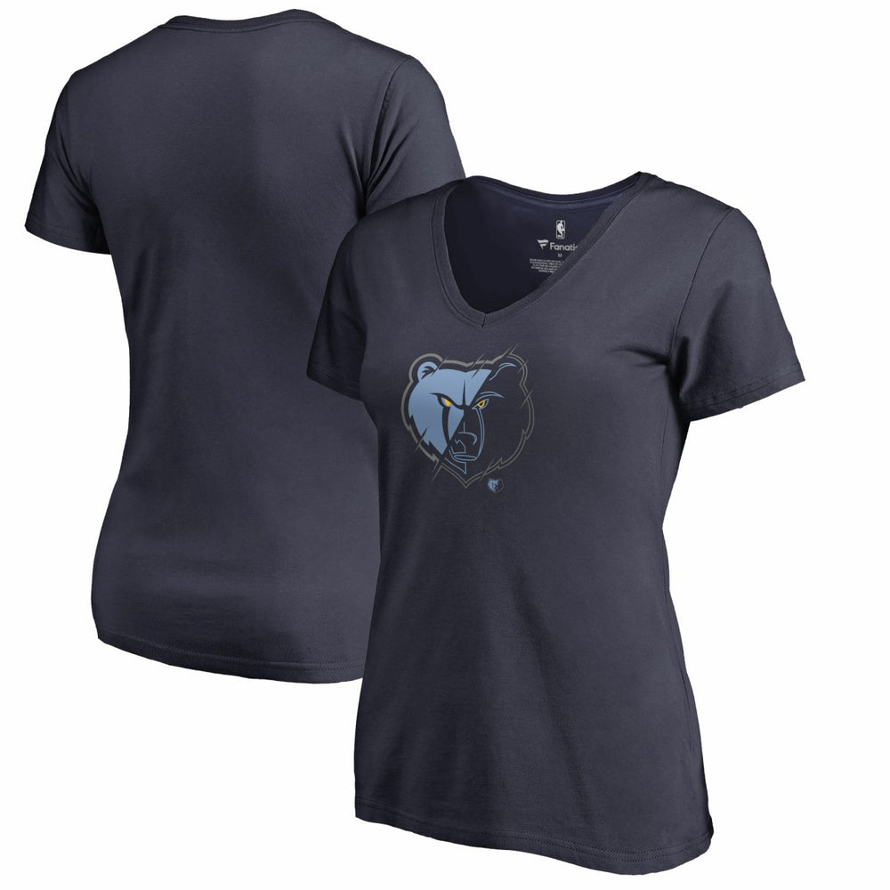 Memphis Grizzlies Women's X-Ray Slim Fit V-Neck T-Shirt Navy