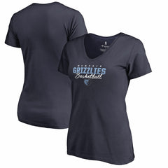 Memphis Grizzlies Women's Script Assist V-Neck T-Shirt Navy