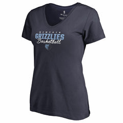 Memphis Grizzlies Women's Script Assist V-Neck T-Shirt Navy
