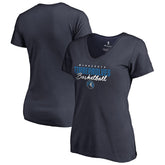 Minnesota Timberwolves Women's Script Assist V-Neck T-Shirt Navy