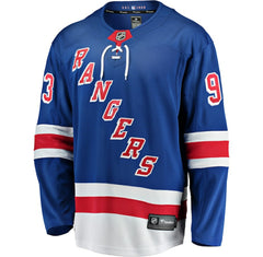 NHL Mika Zibanejad New York Rangers Fanatics Home Breakaway Player Jersey - Blue