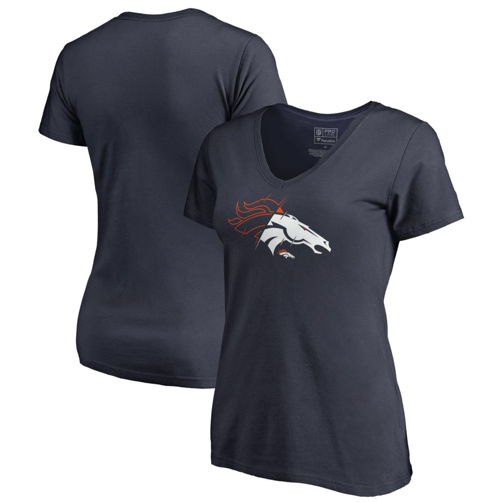 Denver Broncos Women's X-Ray V-Neck T-Shirt Navy