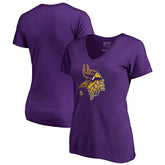 Minnesota Vikings Women's X-Ray Slim Fit V-Neck T-Shirt Purple