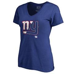 New York Giants Women's X-Ray Slim Fit V-Neck T-Shirt Royal