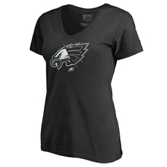 Philadelphia Eagles Women's X-Ray Slim Fit V-Neck T-Shirt Black