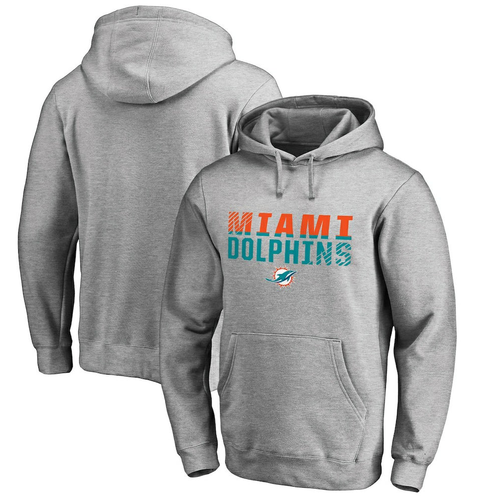 Miami Dolphins Iconic Collection Fade Out Pullover Hoodie Ash