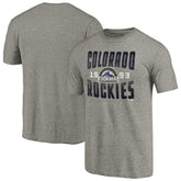 Colorado Rockies Cooperstown Collection Antique Stack Tri-Blend T-Shirt - Gray T-shirts